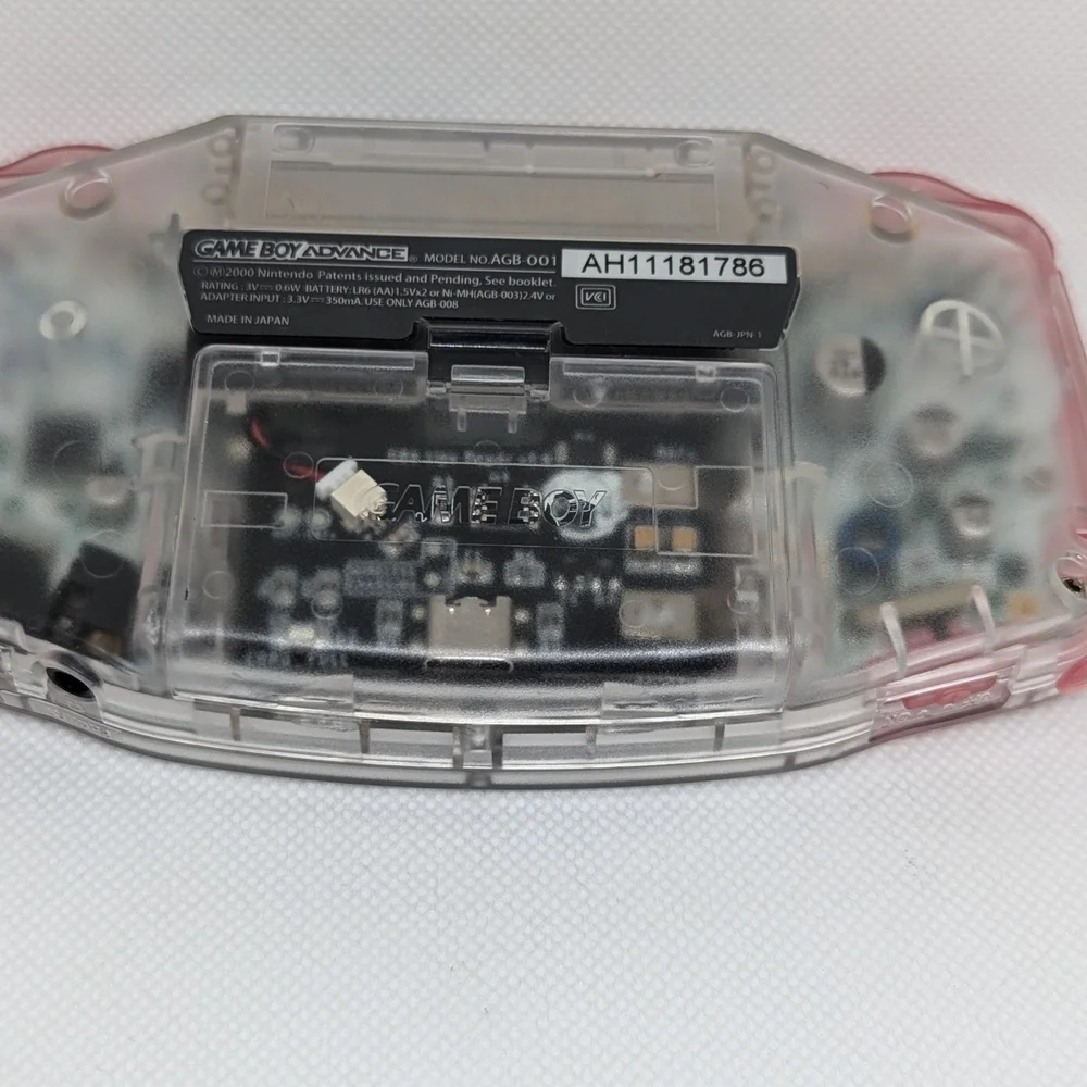 Game Boy Advance - Pink (Transparent/USB-C Charging) (LCD Screen) + (FLORA SKY)